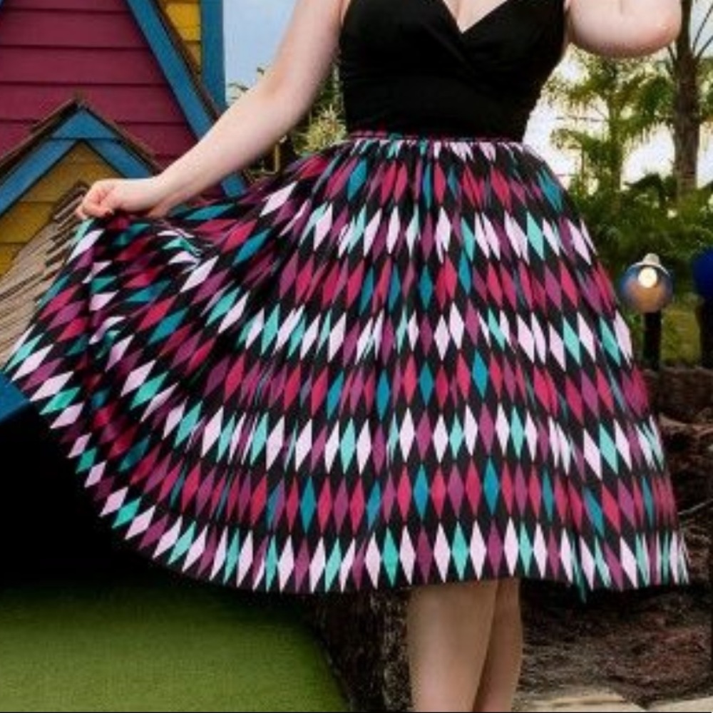 Pinup girl clothing Harlequin Full Skirt
